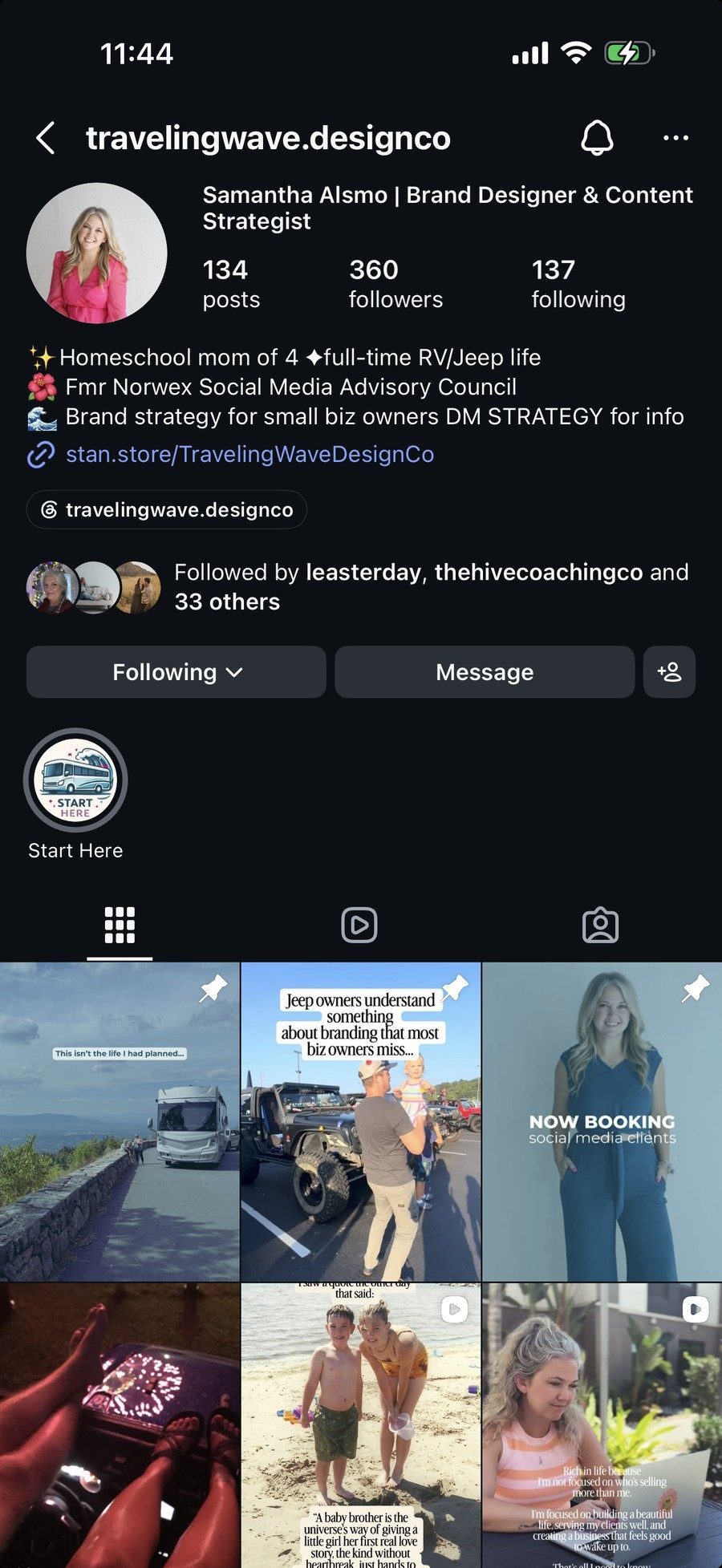 The Traveling Wave Design Co. Instagram feed