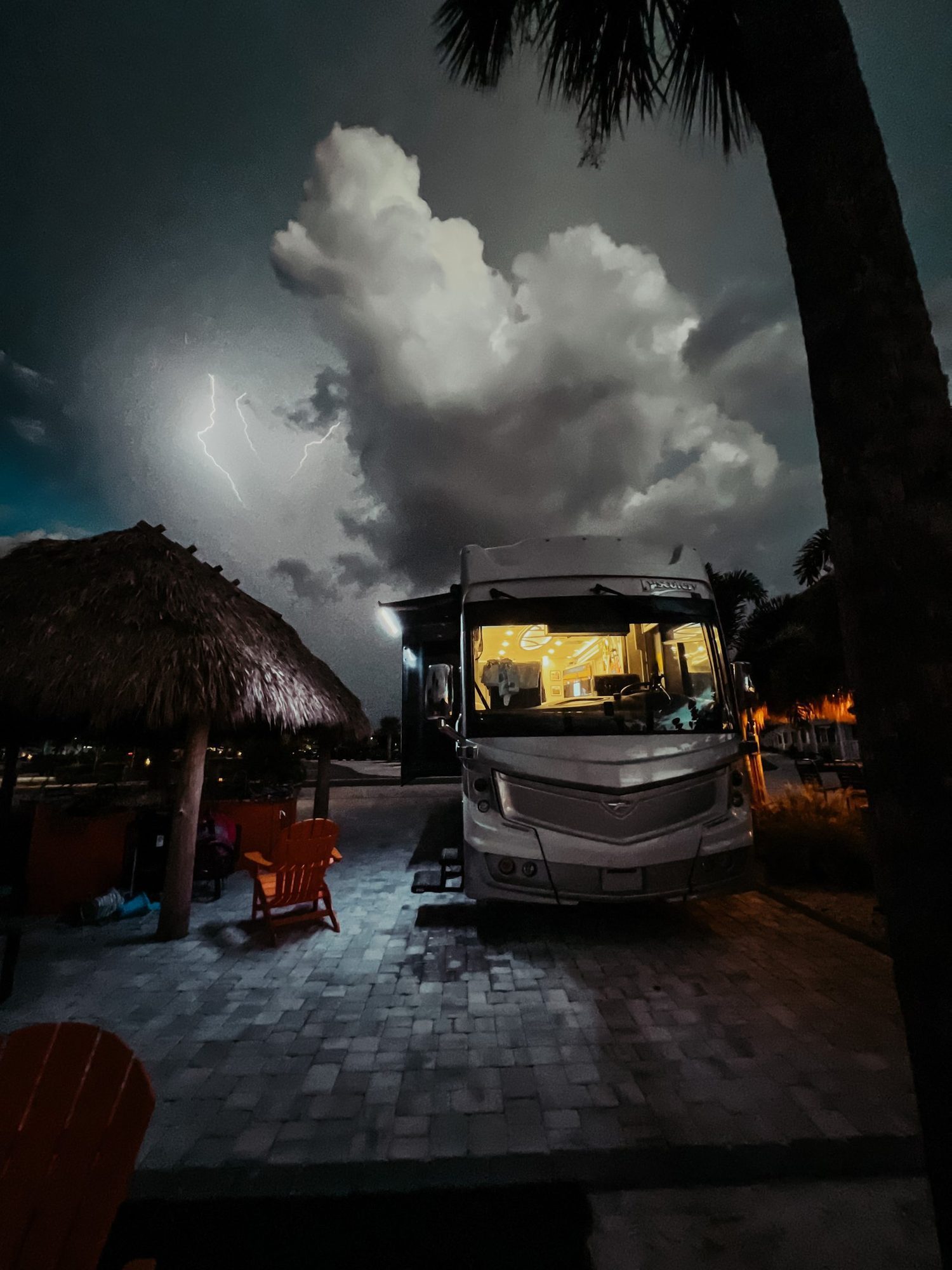 Our motorhome at sunset