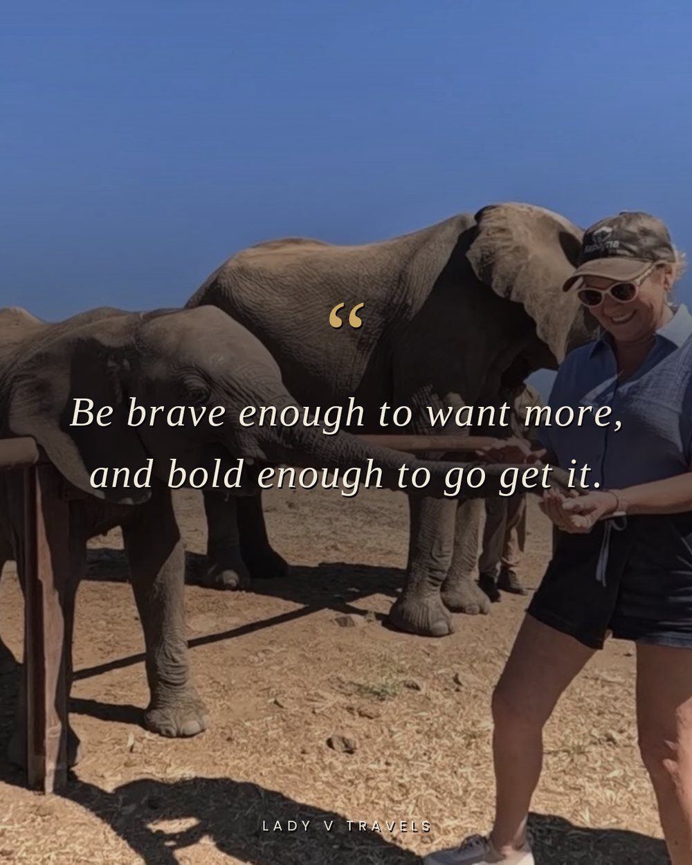 Lady V Travels branded quote post