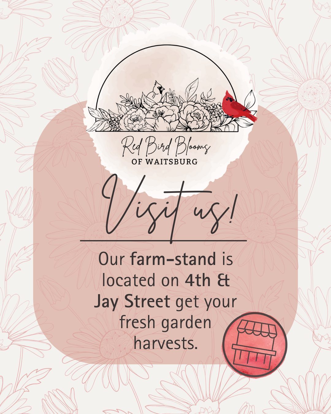 Red Bird Blooms social template