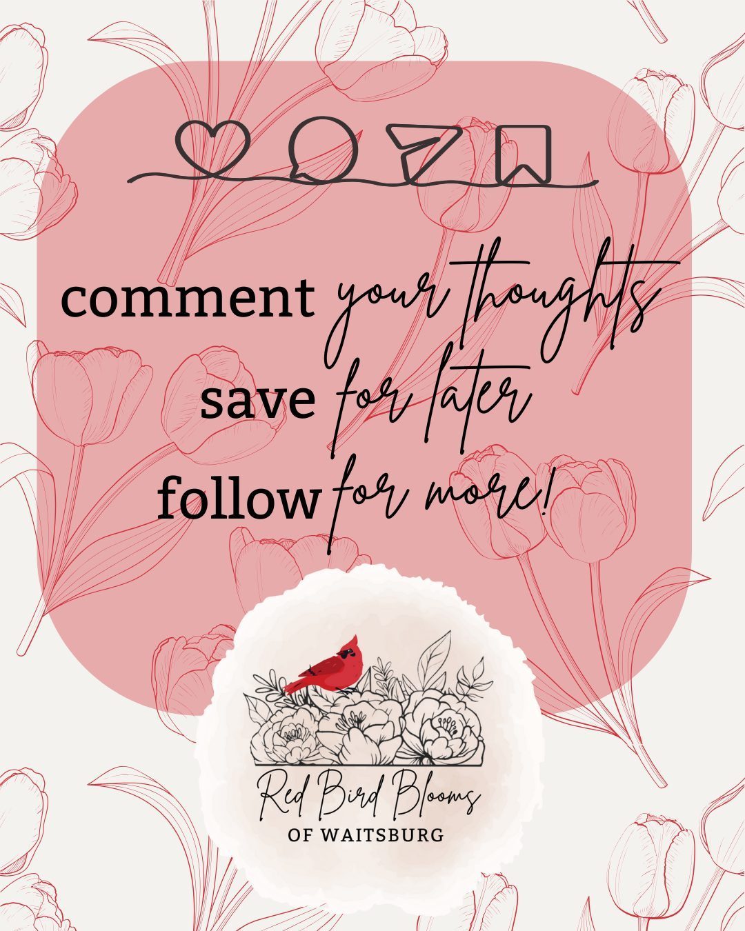 Red Bird Blooms social template