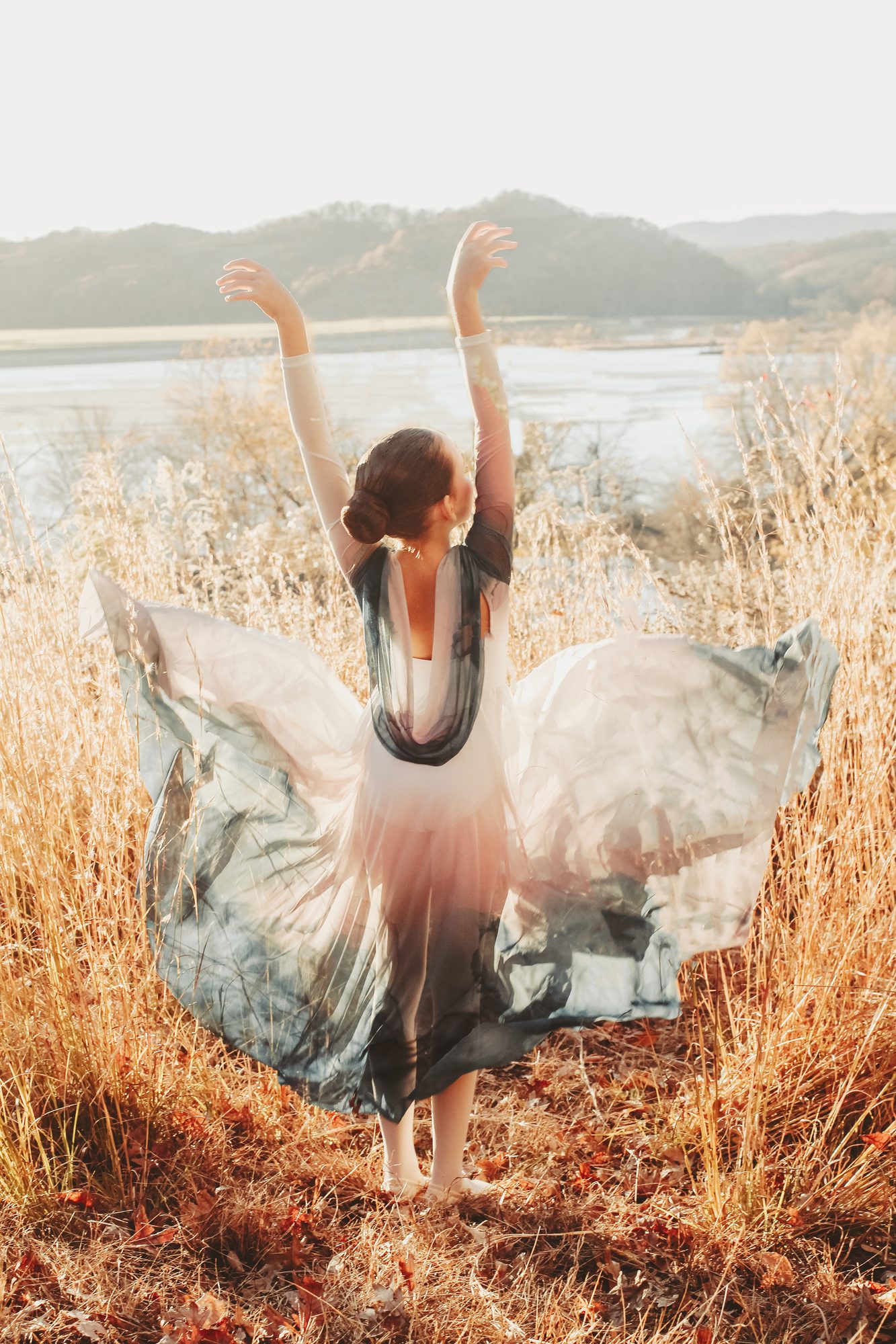 Dancers in past recital costumes chosen for the studio palette