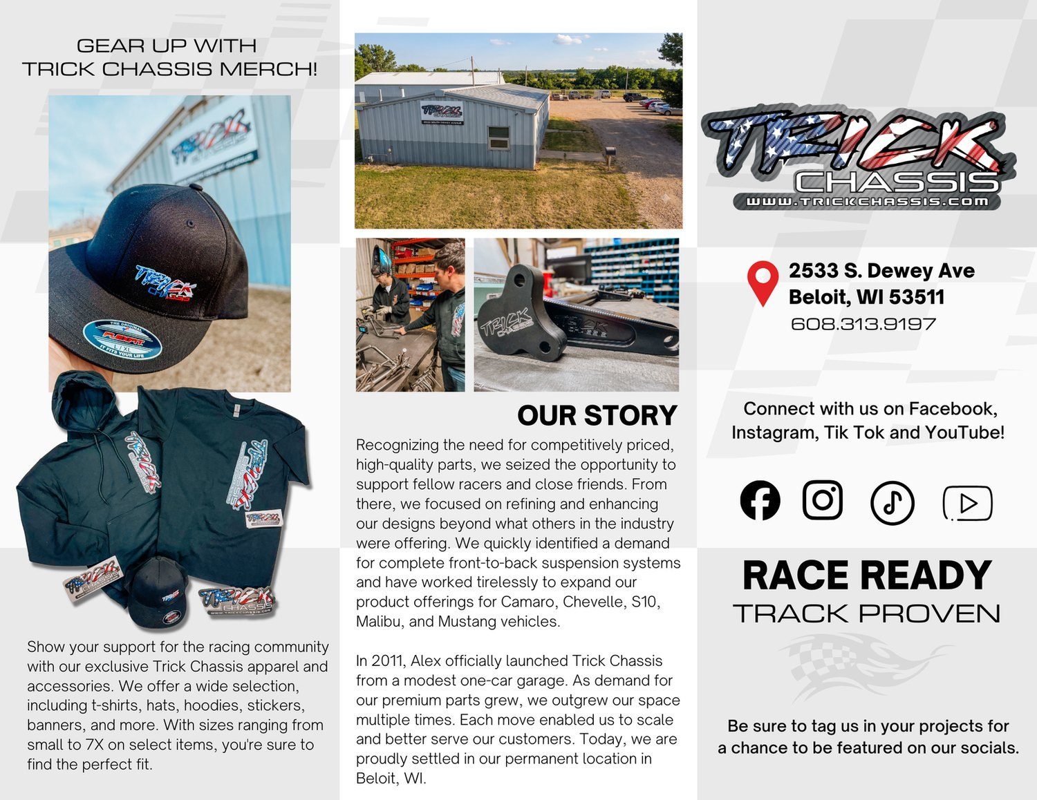 Trick Chassis print brochure, outside spread